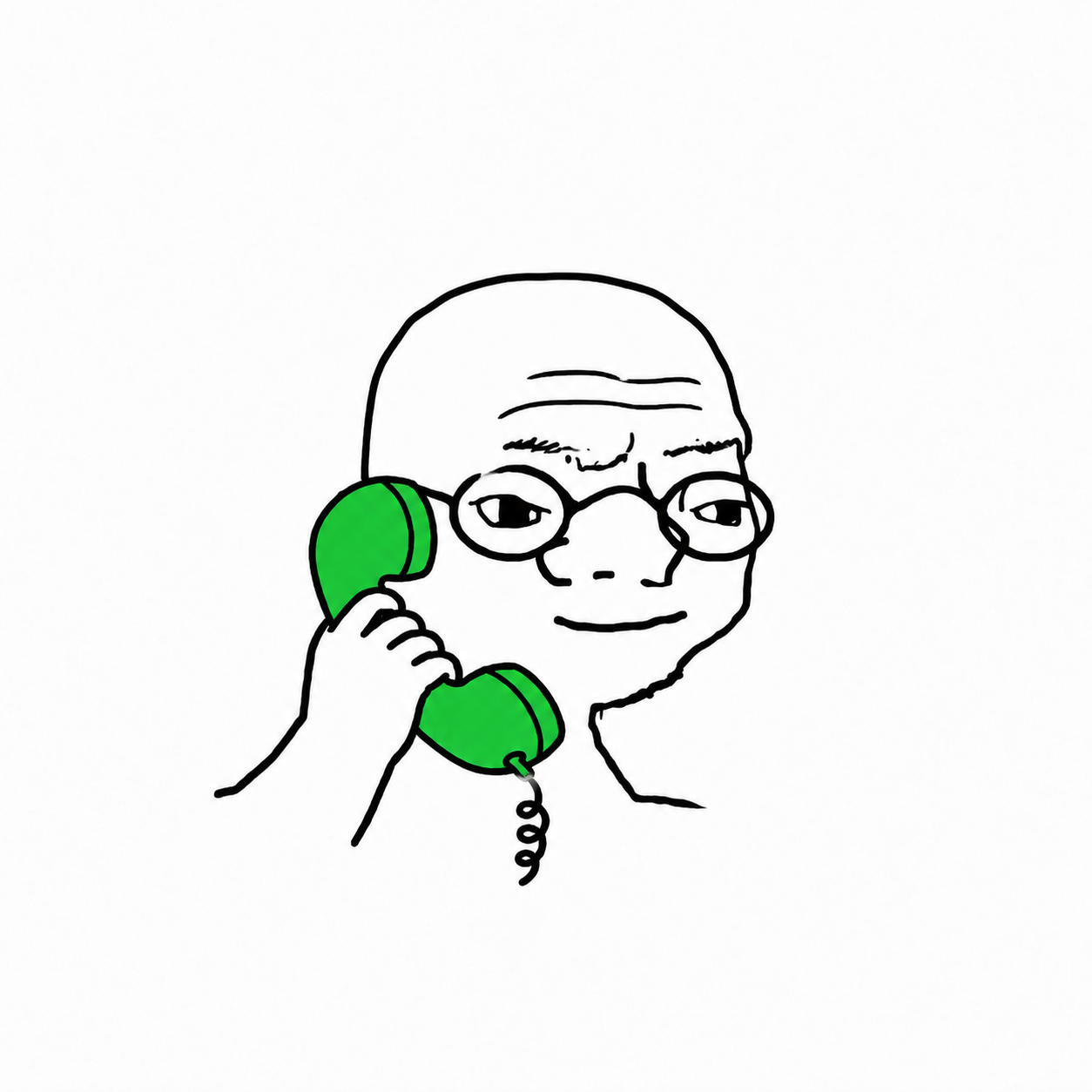 PumpFun Hotline operator holding a green telephone